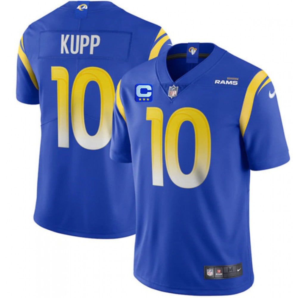 Men's Los Angeles Rams #10 Cooper Kupp 2022 Royal With 3-Star C Patch Vapor Limited Stitched Jersey