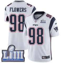 Men's New England Patriots #98 Trey Flowers Navy Blue Super Bowl LIII Vapor Untouchable Limited Stitched NFL Jersey