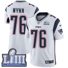 Men's New England Patriots #76 Isaiah Wynn White Super Bowl LIII Vapor Untouchable Limited Stitched NFL Jersey