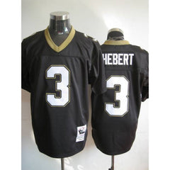Mitchell And Ness Saints #3 Bobby Hebert Black Stitched Throwback NFL Jersey