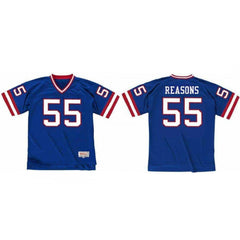 Men's New York Giants #55 Gary Reasons Blue Stitched Jersey