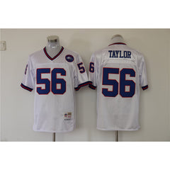 Mitchell and Ness Giants #56 Lawrence Taylor Stitched White NFL Jersey