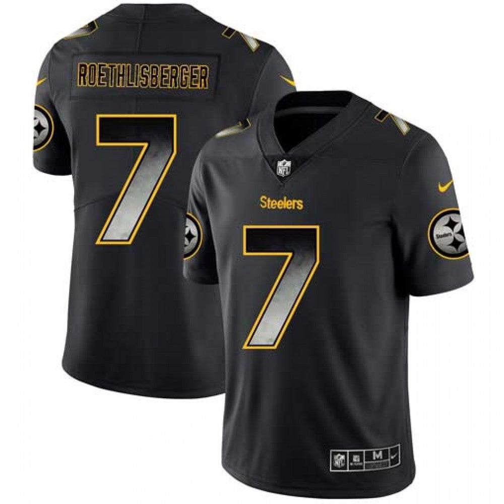 Men's Pittsburgh Steelers #7 Ben Roethlisberger Black 2019 Smoke Fashion Limited Stitched NFL Jersey