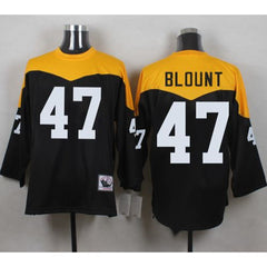 Mitchell And Ness 1967 Steelers #47 Mel Blount Black/Yelllow Throwback Men's Stitched NFL Jersey