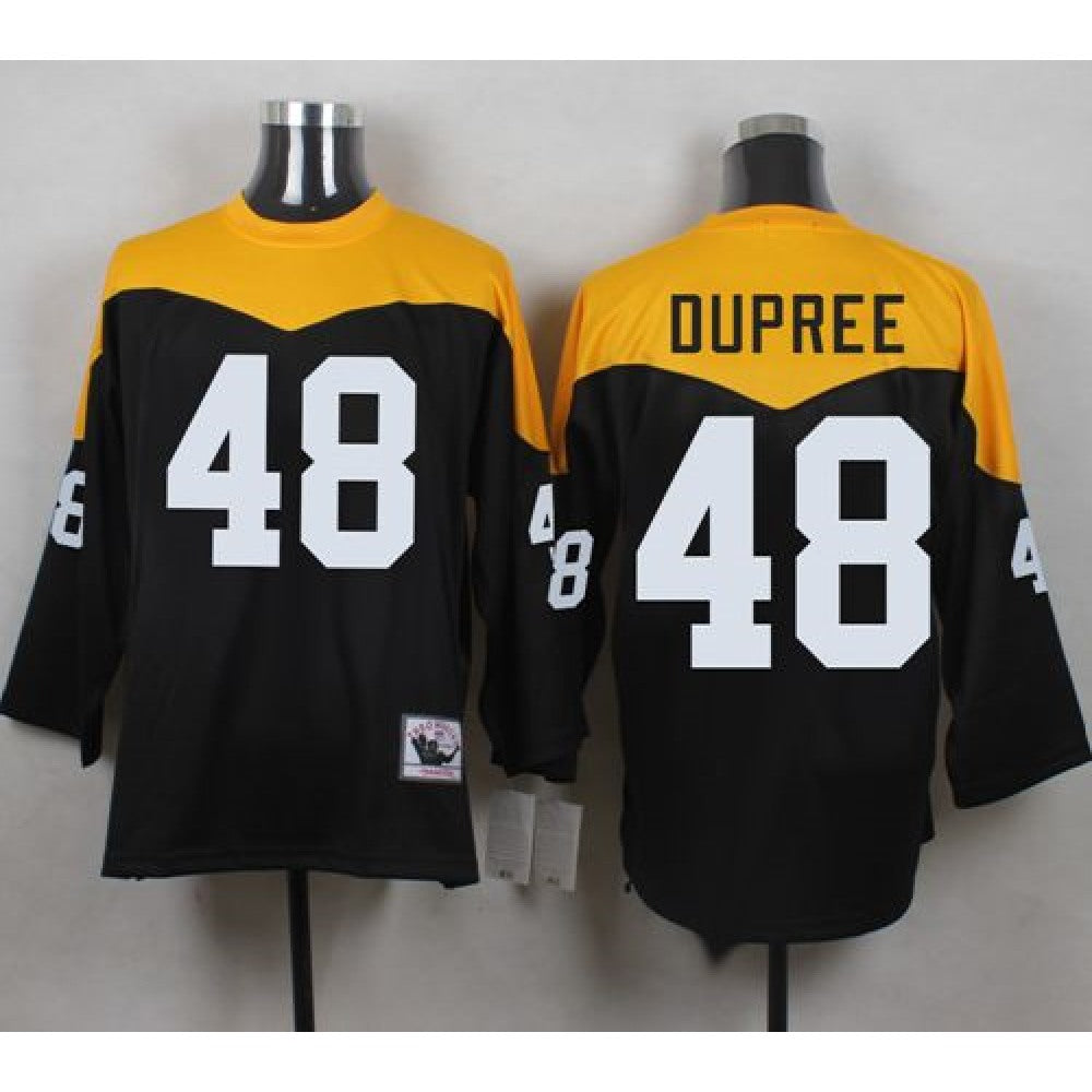 Mitchell And Ness 1967 Steelers #48 Bud Dupree Black/Yelllow Throwback Men's Stitched NFL Jersey