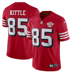 Men's San Francisco 49ers #85 George Kittle 2021 Scarlet 75th Anniversary Vapor Untouchable Alternate Stitched NFL Jersey