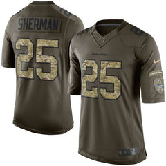 Seahawks #25 Richard Sherman Green Men's Stitched NFL Limited Salute to Service Jersey