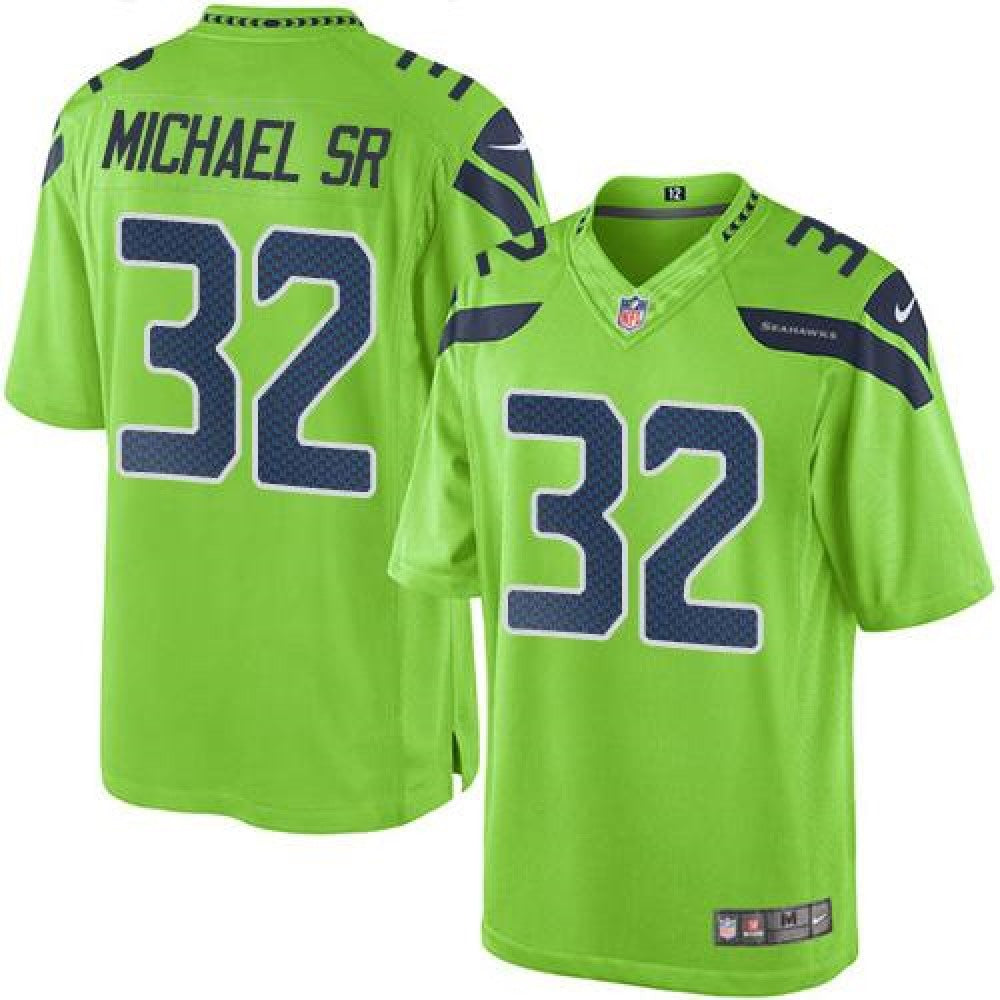 Seahawks #32 Christine Michael SR Green Men's Stitched NFL Limited Rush Jersey