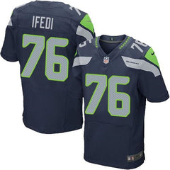 Seahawks #76 Germain Ifedi Steel Blue Team Color Men's Stitched NFL Elite Jersey