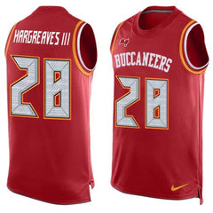 Buccaneers #28 Vernon Hargreaves III Red Team Color Men's Stitched NFL Limited Tank Top Jersey
