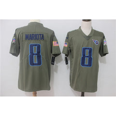 Men's Tennessee Titans #8 Marcus Mariota Olive Salute To Service Limited Stitched NFL Jersey