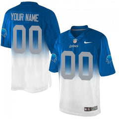Detroit Lions Customized Blue/White Men's Stitched Elite Fadeaway Fashion NFL Jersey