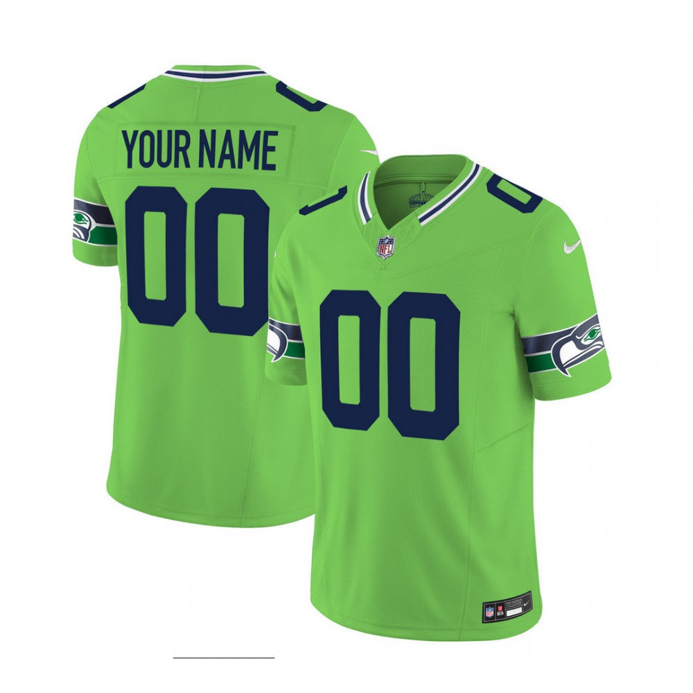 Men's Seattle Seahawks Active Player Custom 2023 F.U.S.E. Green Limited Stitched Football Jersey