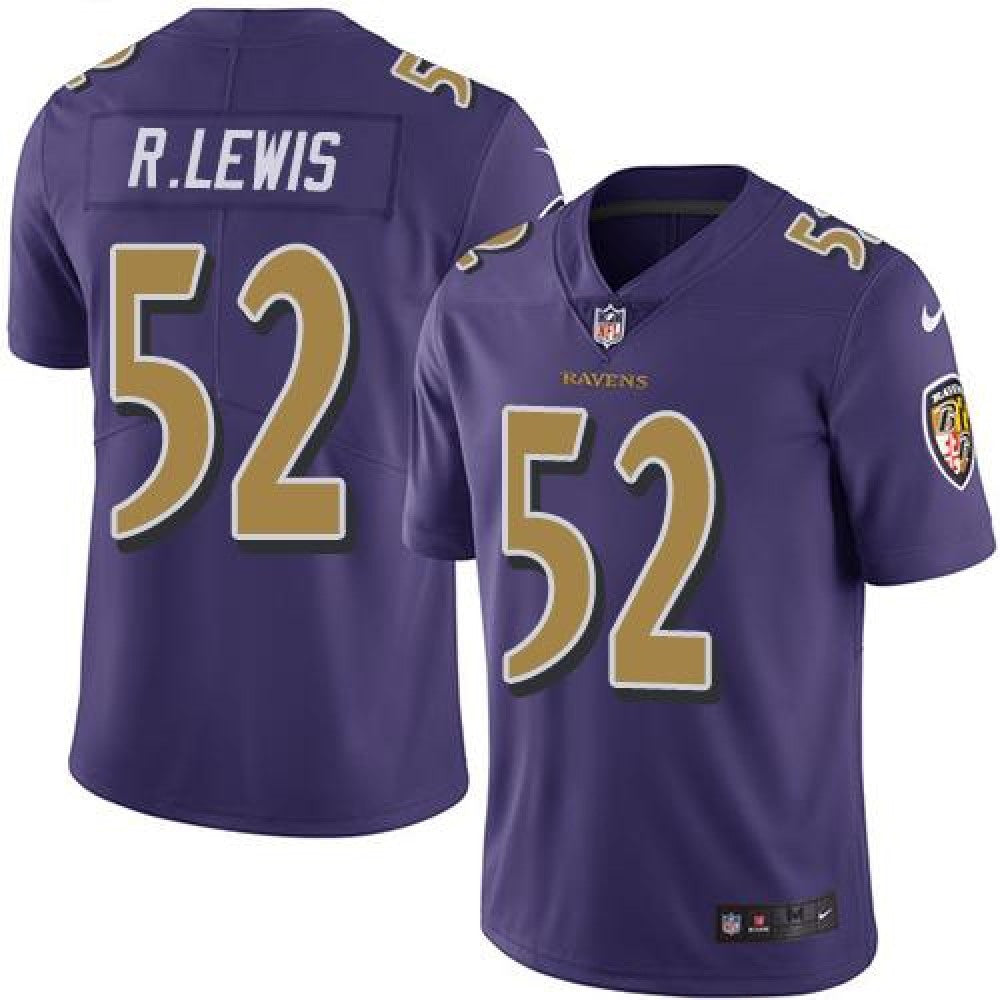 Ravens #52 Ray Lewis Purple Youth Stitched NFL Limited Rush Jersey