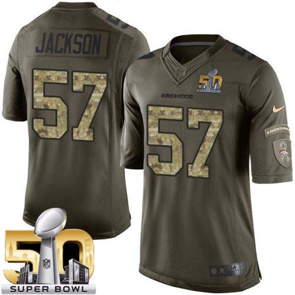 Broncos #57 Tom Jackson Green Super Bowl 50 Youth Stitched NFL Limited Salute to Service Jersey