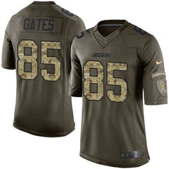 Chargers #85 Antonio Gates Green Youth Stitched NFL Limited Salute to Service Jersey
