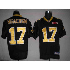 Saints #17 Robert Meachem Black With Super Bowl Patch Stitched Youth NFL Jersey