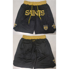 Men's New Orleans Saints Black Shorts(Run Small)