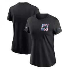 Women's Carolina Panthers Black 2023 Crucial Catch Sideline Tri-Blend T-Shirt(Run Small)