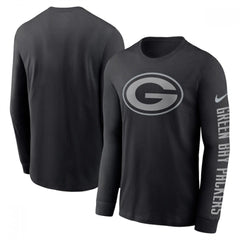 Men's Green Bay Packers Black Long Sleeve T-Shirt