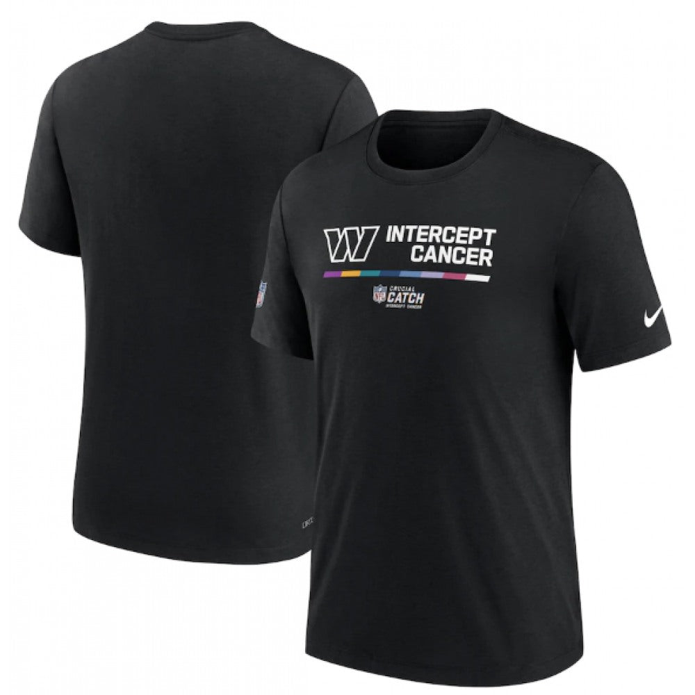 Men's Washington Commanders 2022 Black Crucial Catch Performance T-Shirt