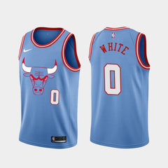 Men's Chicago Bulls #0 Coby White Blue 2019 City Edition Stitched NBA Jersey