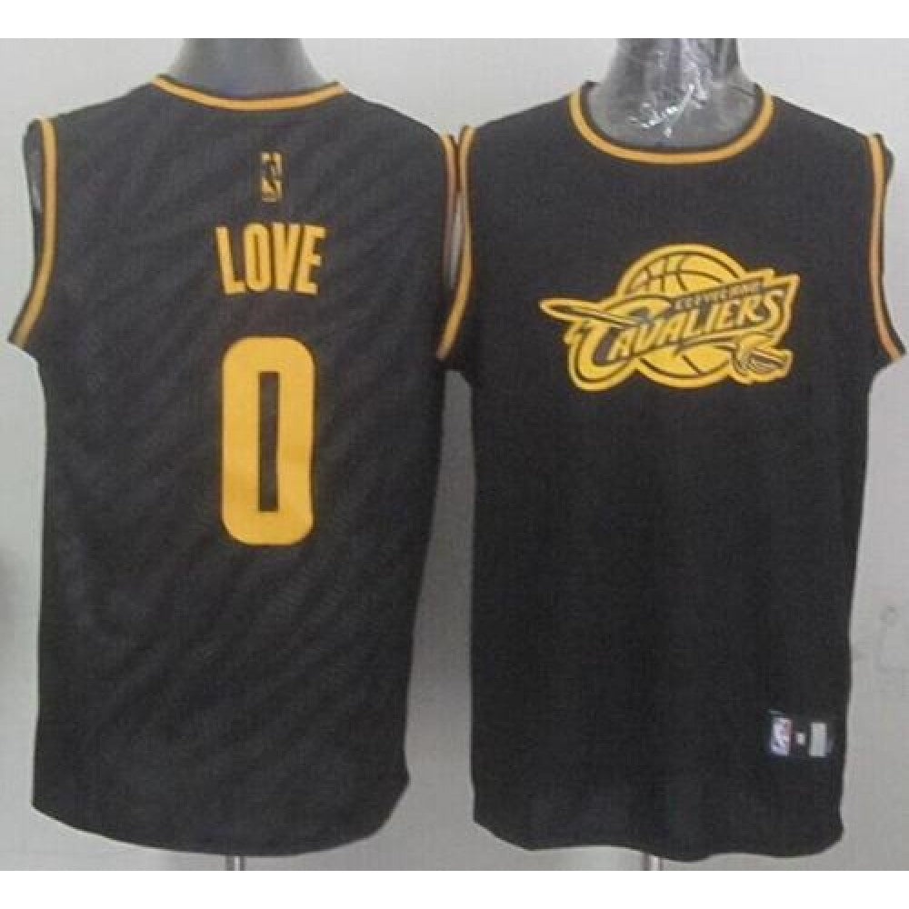 Cavaliers #0 Kevin Love Black Precious Metals Fashion Stitched NBA Jersey