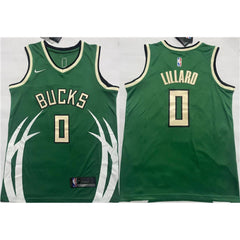 Men's Milwaukee Bucks #0 Damian Lillard Green Icon Edition Stitched Basketball Jersey