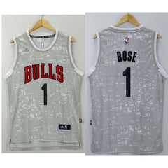 Bulls #1 Derrick Rose Grey City Light Stitched NBA Jersey