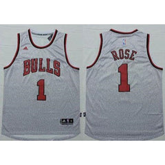 Revolution 30 Bulls #1 Derrick Rose Grey Stitched NBA Jersey
