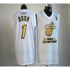 Heat #1 Chris Bosh White Majestic 2012 NBA Champions Stitched NBA Jersey