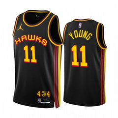 Men's Atlanta Hawks #11 Trae Young 2022/23 Black Statement Edition Stitched Jersey