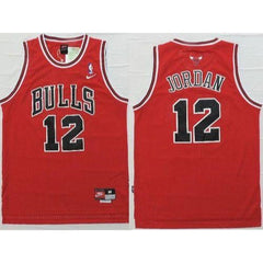 Bulls #12 Michael Jordan Red Throwback Stitched NBA Jersey