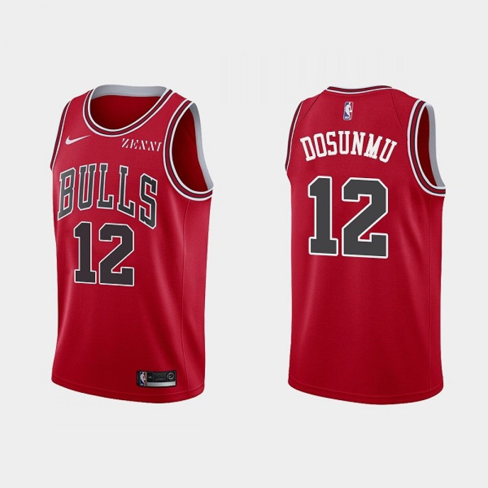 Men's Chicago Bulls #12 Ayo Dosunmu Red Stitched Basketball Jersey