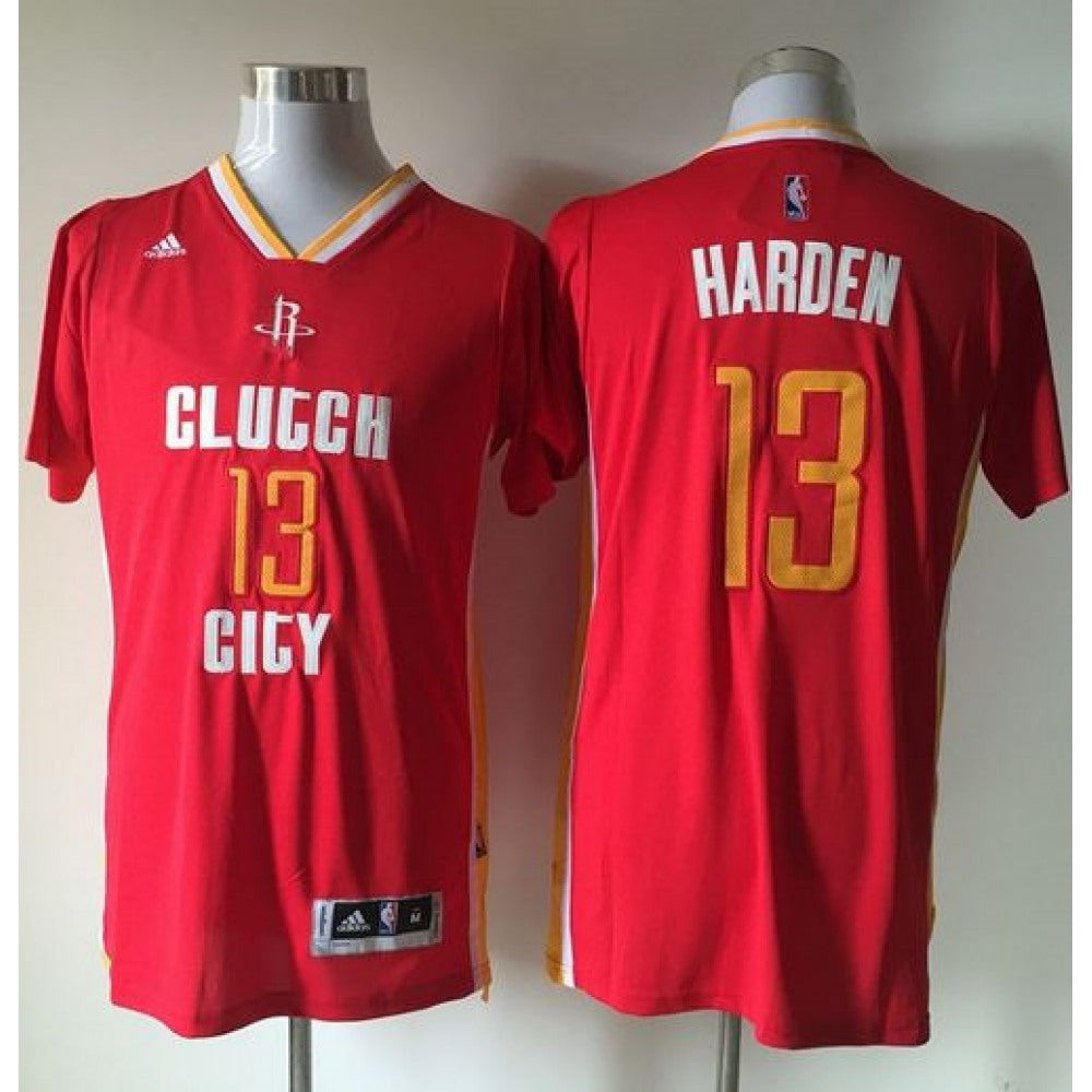 Rockets #13 James Harden Red Pride Clutch City Stitched NBA Jersey