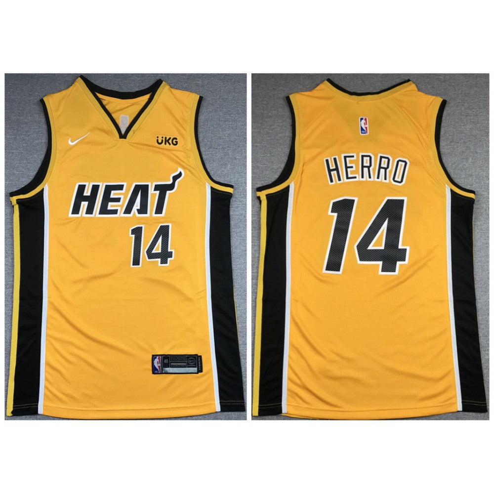 Men's Miami Heat #14 Tyler Herro Gold Stitched NBA Jersey