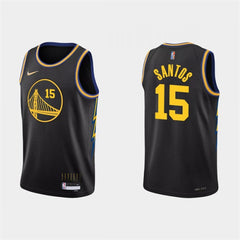 Men's Golden State Warriors #15 Gui Santos 2022 Black Stitched Basketball Jersey
