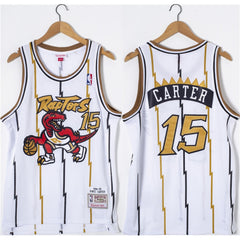 Men's Toronto Raptors #15 Vince Carter White Throwback Stitched Jersey