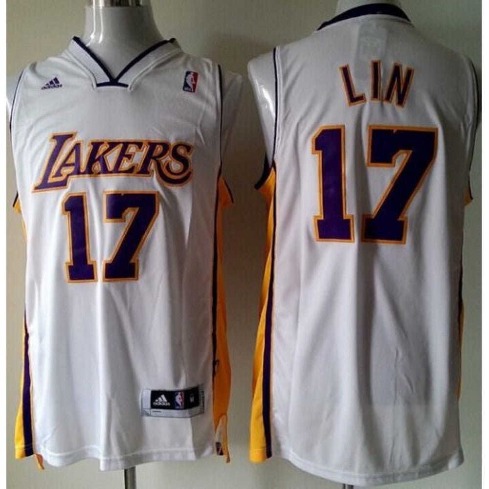 Revolution 30 Lakers #17 Jeremy Lin White Stitched NBA Jersey