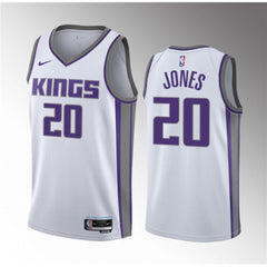 Men's Sacramento Kings #20 Colby Jones White 2023 Draft Association Edition Stitched Jersey