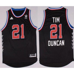 Spurs #21 Tim Duncan Black 2015 All Star Stitched NBA Jersey
