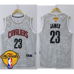 Cavaliers #23 LeBron James Grey City Light The Finals Patch Stitched NBA Jersey