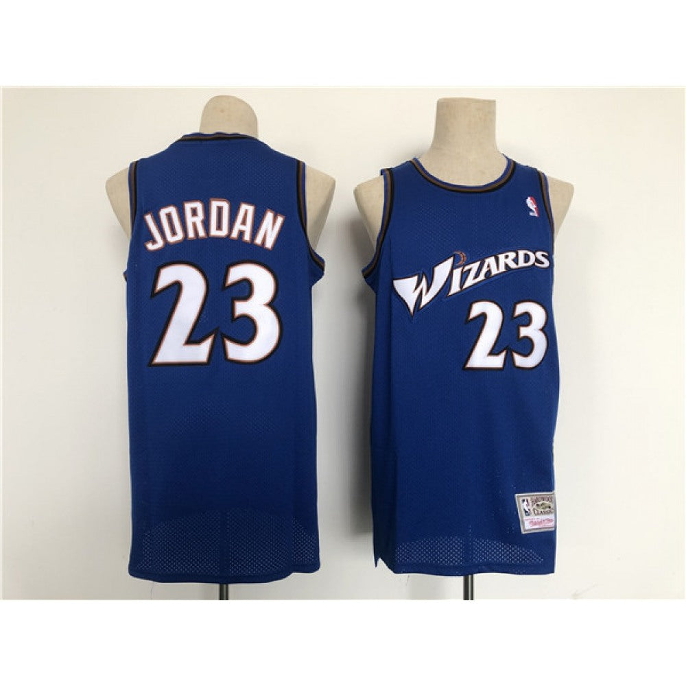 Men's Washington Wizards #23 Michael Jordan Blue Throwback Stitched Jersey