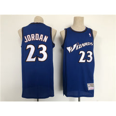 Men's Washington Wizards #23 Michael Jordan Blue Throwback Stitched Jersey