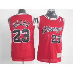 Bulls #23 Michael Jordan Red Throwback Stitched NBA Jersey