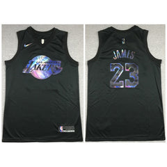 Men's Los Angeles Lakers #23 LeBron James Black Crucial Catch Stitched NBA Jersey