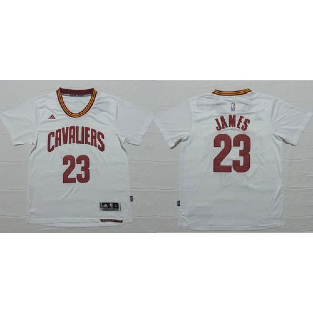 Cavaliers #23 LeBron James White Short Sleeve Stitched NBA Jersey