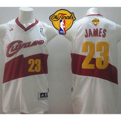 New Revolution 30 Cavaliers #23 LeBron James White The Finals Patch Stitched NBA Jersey