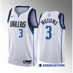 Men's Dallas Mavericks #3 Grant Williams White Association Edition Stitched Basketball Jersey