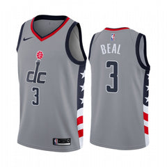 Men's Washington Wizards #3 Bradley Beal Grey City Edition Stitched Jersey